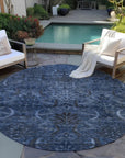 LOOMLAN Rugs Rustica Blue Washable Indoor-Outdoor Rug