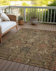 LOOMLAN Rugs Rustica Brown Washable Indoor-Outdoor Rug
