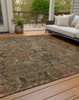 LOOMLAN Rugs Rustica Brown Washable Indoor-Outdoor Rug