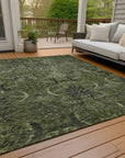 LOOMLAN Rugs Rustica Green Washable Indoor-Outdoor Rug