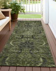 LOOMLAN Rugs Rustica Green Washable Indoor-Outdoor Rug