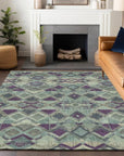 LOOMLAN Rugs Rustira Blue Washable Indoor-Outdoor Rug