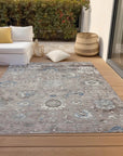 LOOMLAN Rugs Ruvina Brown Washable Indoor-Outdoor Rug