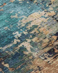 LOOMLAN Rugs Sadeeya Teal Washable Indoor-Outdoor Rug