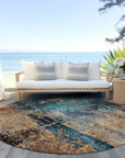 LOOMLAN Rugs Sadeeya Teal Washable Indoor-Outdoor Rug