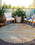 LOOMLAN Rugs Safina Teal Washable Indoor-Outdoor Rug
