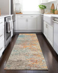 LOOMLAN Rugs Safina Teal Washable Indoor-Outdoor Rug
