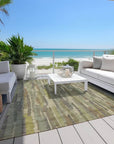 LOOMLAN Rugs Saharae Green Washable Indoor-Outdoor Rug