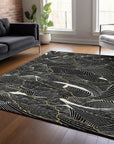 LOOMLAN Rugs Sahari Black Washable Indoor-Outdoor Rug