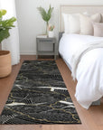 LOOMLAN Rugs Sahari Black Washable Indoor-Outdoor Rug