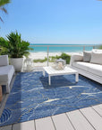 LOOMLAN Rugs Sahari Blue Washable Indoor-Outdoor Rug