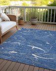 LOOMLAN Rugs Sahari Blue Washable Indoor-Outdoor Rug
