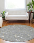 LOOMLAN Rugs Sahari Gray Washable Indoor-Outdoor Rug