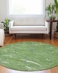 LOOMLAN Rugs Sahari Green Washable Indoor-Outdoor Rug