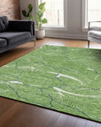 LOOMLAN Rugs Sahari Green Washable Indoor-Outdoor Rug