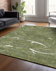 LOOMLAN Rugs Sahari Olive Washable Indoor-Outdoor Rug