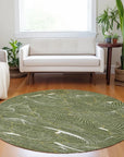 LOOMLAN Rugs Sahari Olive Washable Indoor-Outdoor Rug