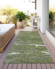 LOOMLAN Rugs Sahari Olive Washable Indoor-Outdoor Rug