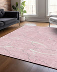 LOOMLAN Rugs Sahari Pink Washable Indoor-Outdoor Rug