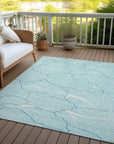 LOOMLAN Rugs Sahari Teal Washable Indoor-Outdoor Rug