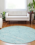 LOOMLAN Rugs Sahari Teal Washable Indoor-Outdoor Rug
