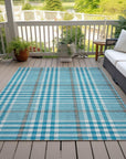 LOOMLAN Rugs Samira Teal Washable Indoor-Outdoor Rug
