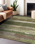 LOOMLAN Rugs Sanara Green Washable Indoor-Outdoor Rug