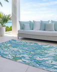 LOOMLAN Rugs Saphara Teal Washable Indoor-Outdoor Rug