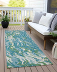 LOOMLAN Rugs Saphara Teal Washable Indoor-Outdoor Rug