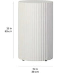 Seasonal Living Scallop Accent Table Tall - White Outdoor End Table