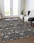 LOOMLAN Rugs Selma Black Washable Indoor-Outdoor Rug
