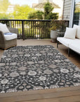LOOMLAN Rugs Selma Black Washable Indoor-Outdoor Rug