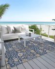 LOOMLAN Rugs Selma Blue Washable Indoor-Outdoor Rug