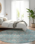 LOOMLAN Rugs Selma Teal Washable Indoor-Outdoor Rug
