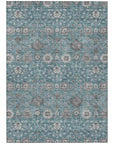 LOOMLAN Rugs Selma Teal Washable Indoor-Outdoor Rug