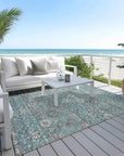 LOOMLAN Rugs Selma Teal Washable Indoor-Outdoor Rug
