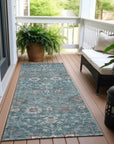 LOOMLAN Rugs Selma Teal Washable Indoor-Outdoor Rug