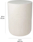 Seasonal Living Serenity Side Table 14" -White Outdoor Accent Table