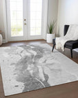LOOMLAN Rugs Serenza Gray Washable Indoor-Outdoor Rug