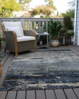 LOOMLAN Rugs Shafira Blue Washable Indoor-Outdoor Rug