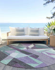 LOOMLAN Rugs Shapevia Purple Washable Indoor-Outdoor Rug