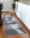 LOOMLAN Rugs Shapevia Purple Washable Indoor-Outdoor Rug