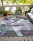 LOOMLAN Rugs Shapevia Purple Washable Indoor-Outdoor Rug