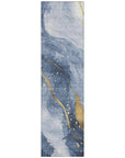 LOOMLAN Rugs Silavie Blue Washable Indoor-Outdoor Rug