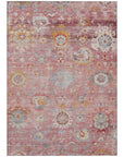 LOOMLAN Rugs Sofia Pink Washable Indoor-Outdoor Rug