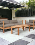 SoHo 4PC Teak Outdoor Patio Deep Set Sunbrella Cushion - LOOMLAN - HiTeak - Outdoor Lounge Sets