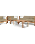 SoHo 4PC Teak Outdoor Patio Deep Set Sunbrella Cushion - LOOMLAN - HiTeak - Outdoor Lounge Sets