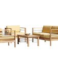 SoHo 4PC Teak Outdoor Patio Deep Set Sunbrella Cushion - LOOMLAN - HiTeak - Outdoor Lounge Sets