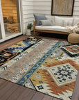LOOMLAN Rugs Solara Black Washable Indoor-Outdoor Rug