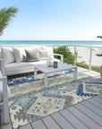 LOOMLAN Rugs Solara Blue Washable Indoor-Outdoor Rug